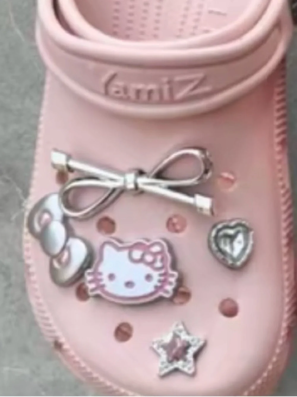 Pink Kids Clog Sandals with Bow & Character Charms